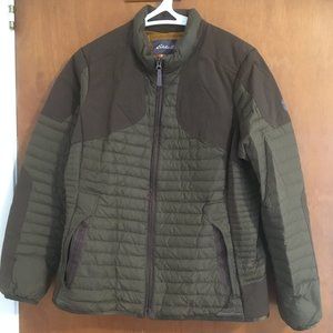Eddie Bauer Winter Coat, Down Insulated Lining, Army Green (Women's XL)